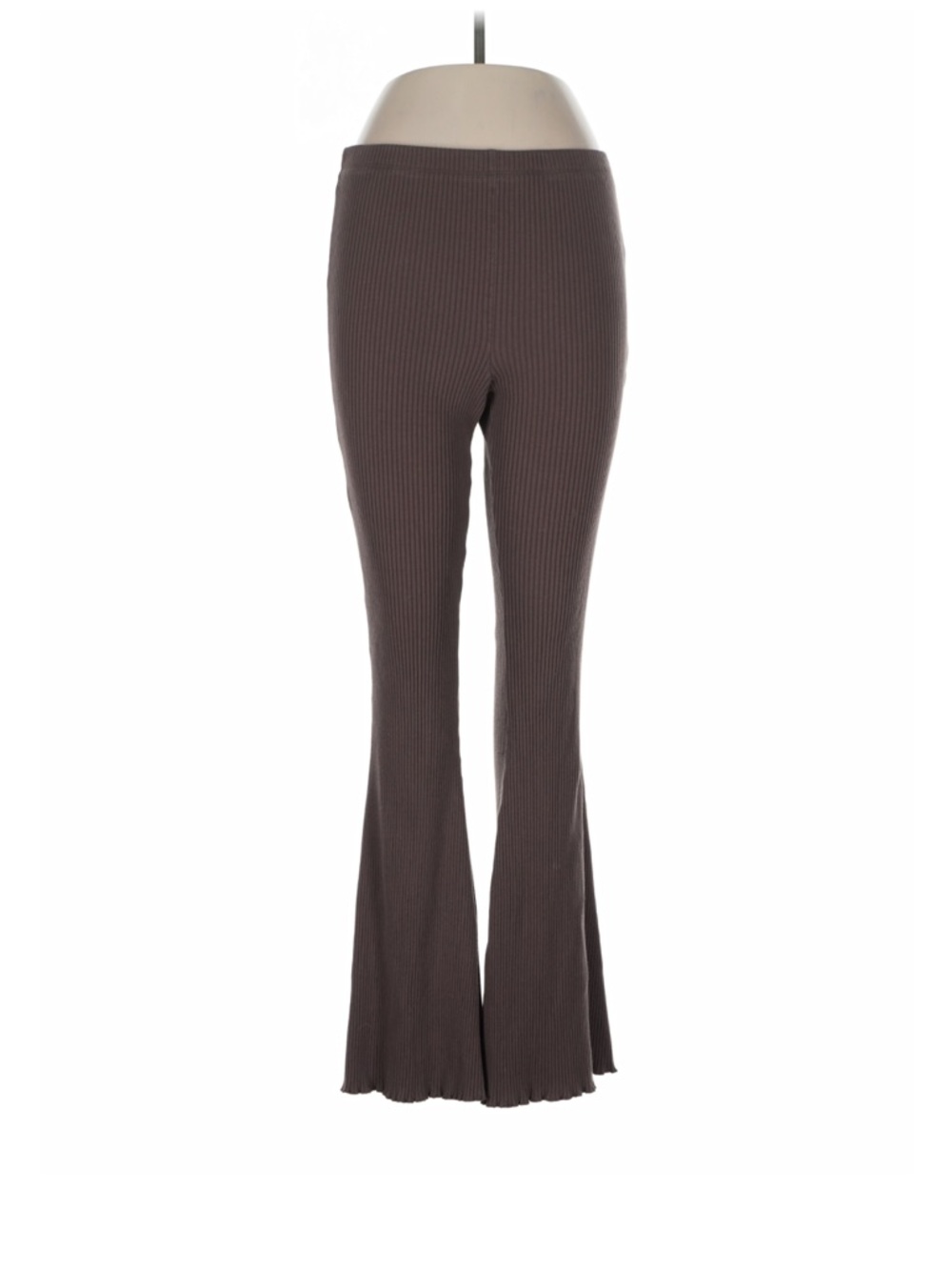 Aerie Ribbed Flare Knit Pants - Brown Small